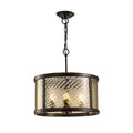 Diyas Asia 4 Light Pendant Light in Oiled Bronze with Clear Glass