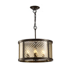 Diyas Asia 4 Light Pendant Light in Oiled Bronze with Clear Glass