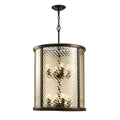 Diyas Asia 8 Light Pendant Light in Oiled Bronze with Clear Glass