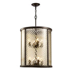 Diyas Asia 8 Light Pendant Light in Oiled Bronze with Clear Glass