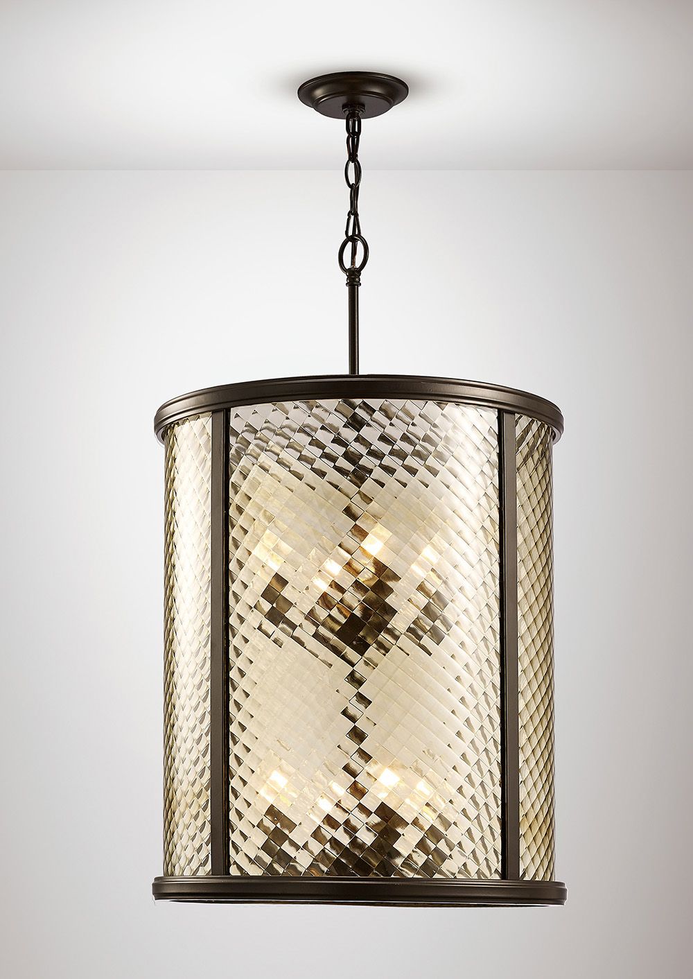 Diyas Asia 8 Light Pendant Light in Oiled Bronze with Clear Glass