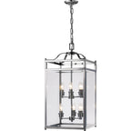 Diyas Aston 6 Light Pendant Light in Polished Chrome with Glass