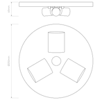 Astro 3-Way Plate Ceiling Light in Matt White