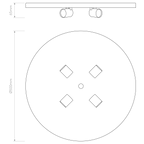 Astro 4-Way Plate Ceiling Light in Matt White