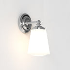 Astro Anton Bathroom Wall Light in Polished Chrome with White Glass Shade