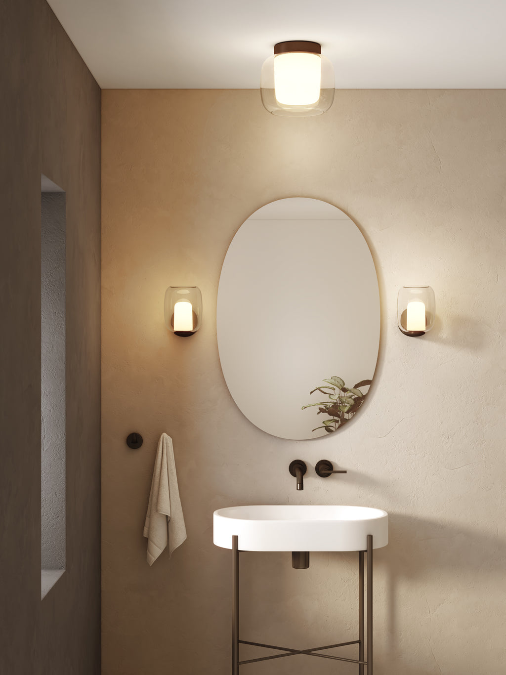 Astro Aquina 240 Bathroom Ceiling Light in Matt Black