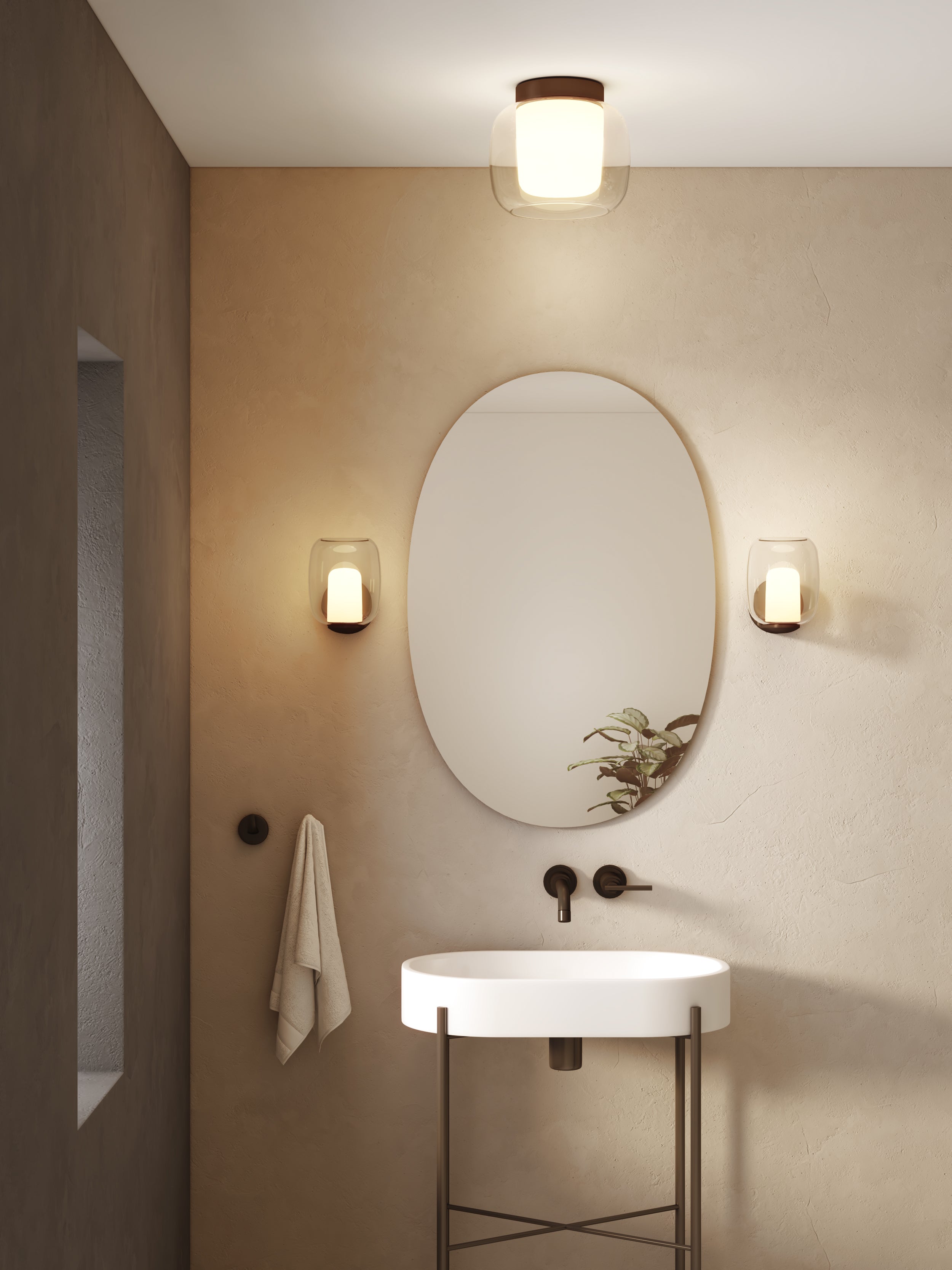Astro Aquina 240 Bathroom Ceiling Light in Matt Black