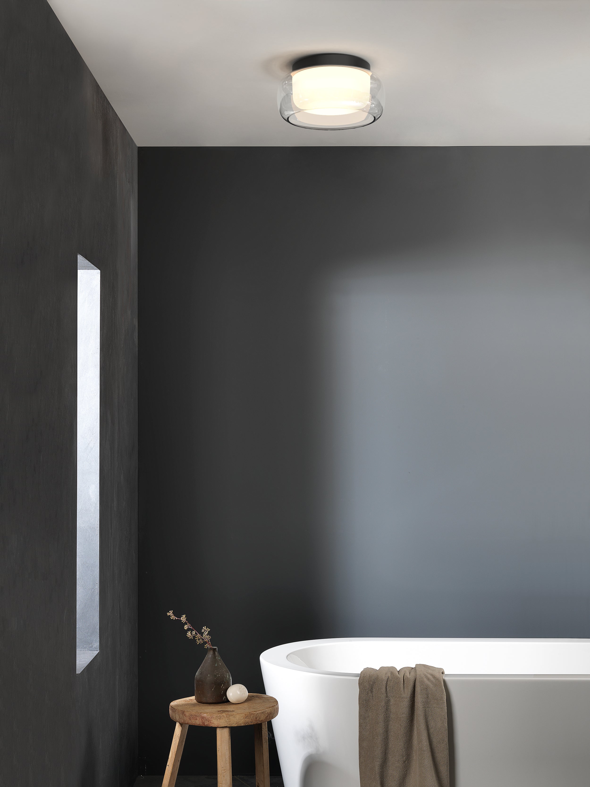 Astro Aquina 360 Bathroom Ceiling Light in Matt Black