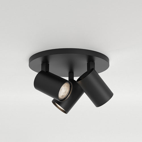 Astro Ascoli Triple Round Spotlight in Matt Black