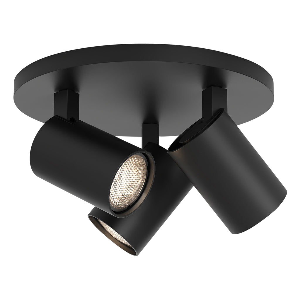 Astro Ascoli Triple Round Spotlight in Matt Black