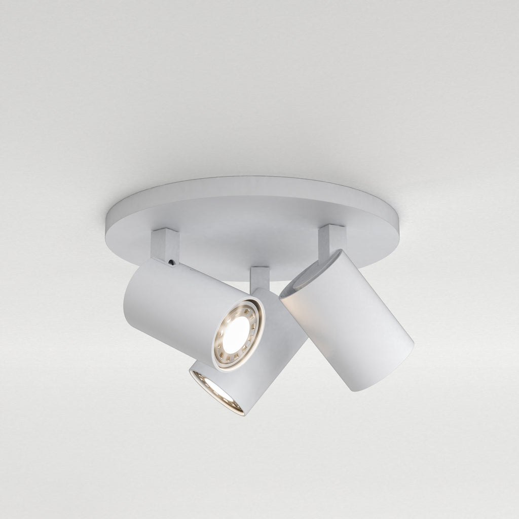 Astro Ascoli Triple Round Spotlight in Textured White