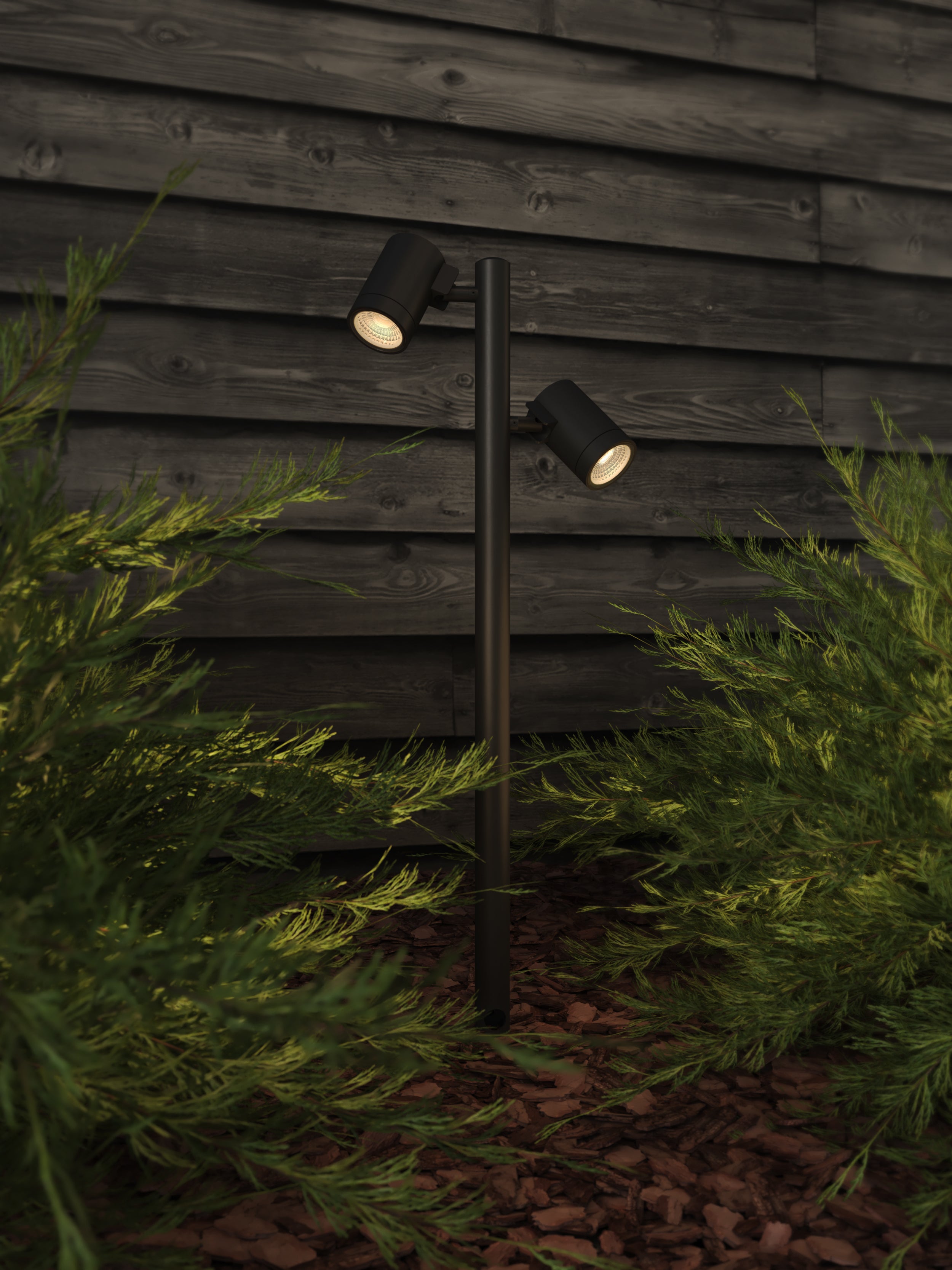 Astro Bayville Outdoor Twin Spotlight in Textured Black