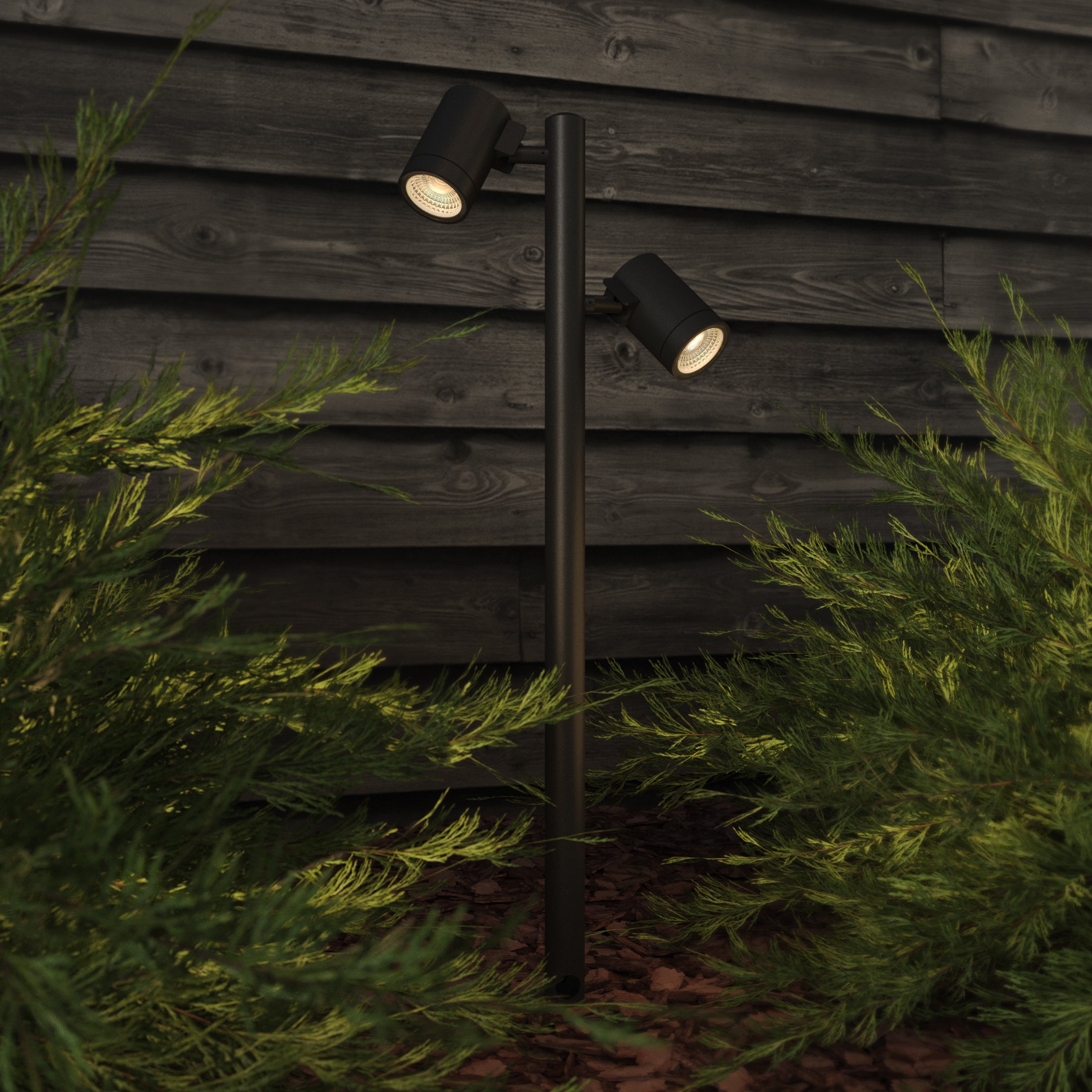 Astro Bayville Outdoor Twin Spotlight in Textured Black