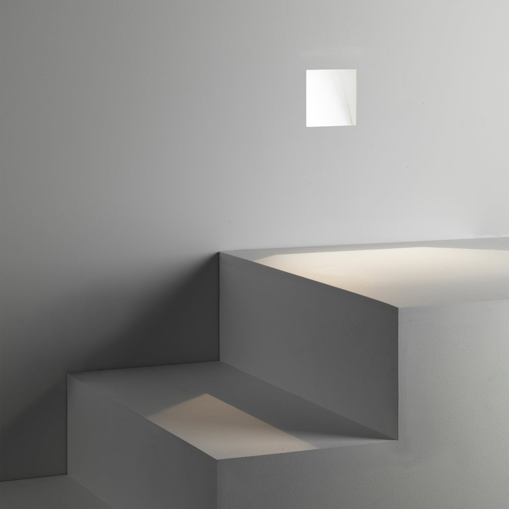 Astro Borgo Trimless 65 Square Recessed Wall Light in Matt White - DRIVER REQUIRED 1212008