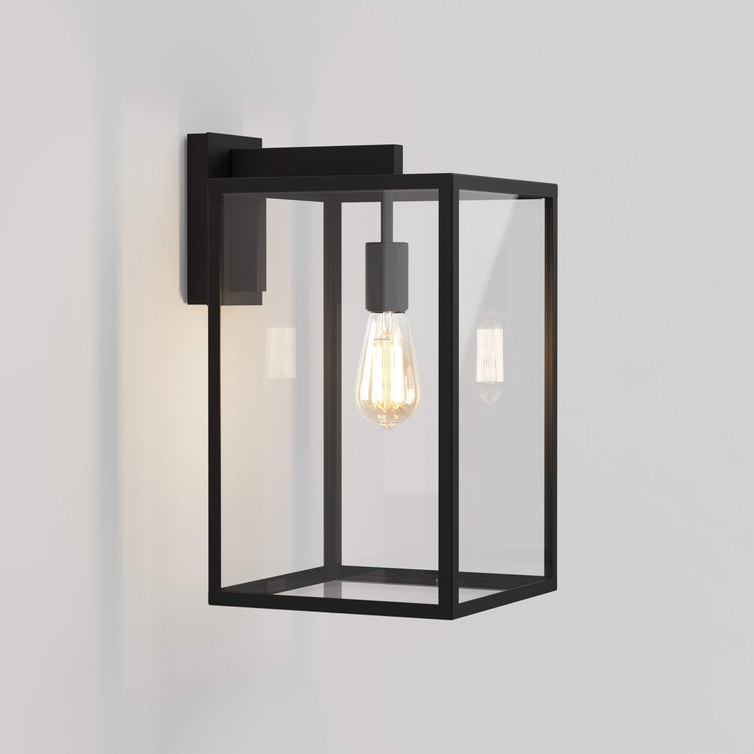 Astro Box 450 Outdoor Porch Wall Lantern in Textured Black