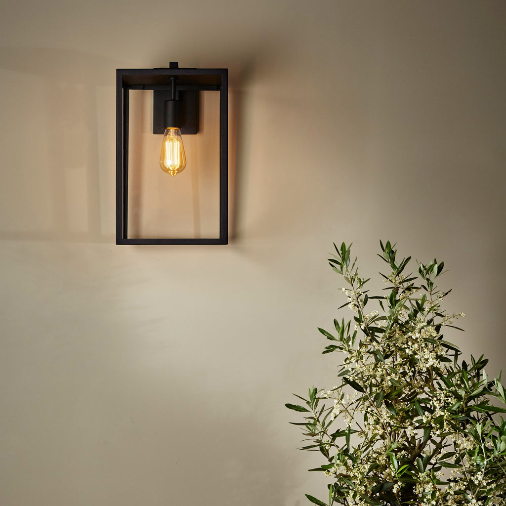 Astro Box 450 Outdoor Porch Wall Lantern in Textured Black