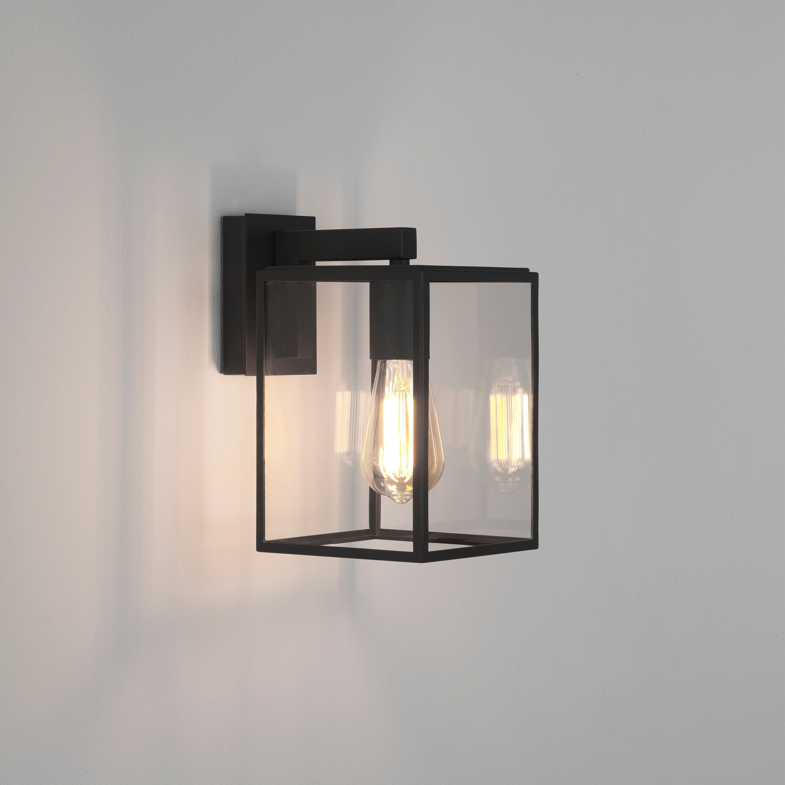 Astro Box Lantern 270 Outdoor Porch Wall Light in Textured Black