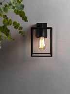 Astro Box Lantern 270 Outdoor Porch Wall Light in Textured Black