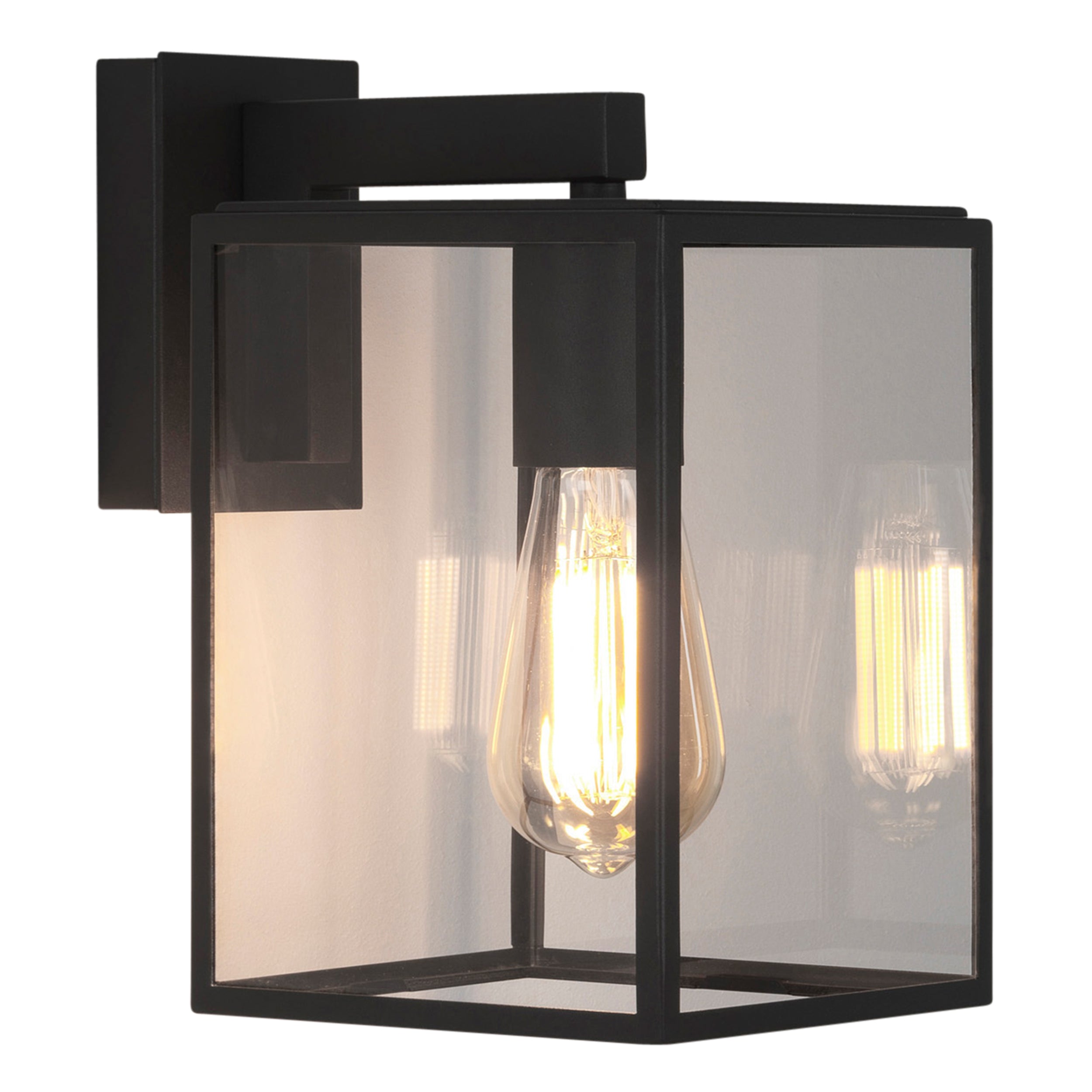 Astro Box Lantern 270 Outdoor Porch Wall Light in Textured Black