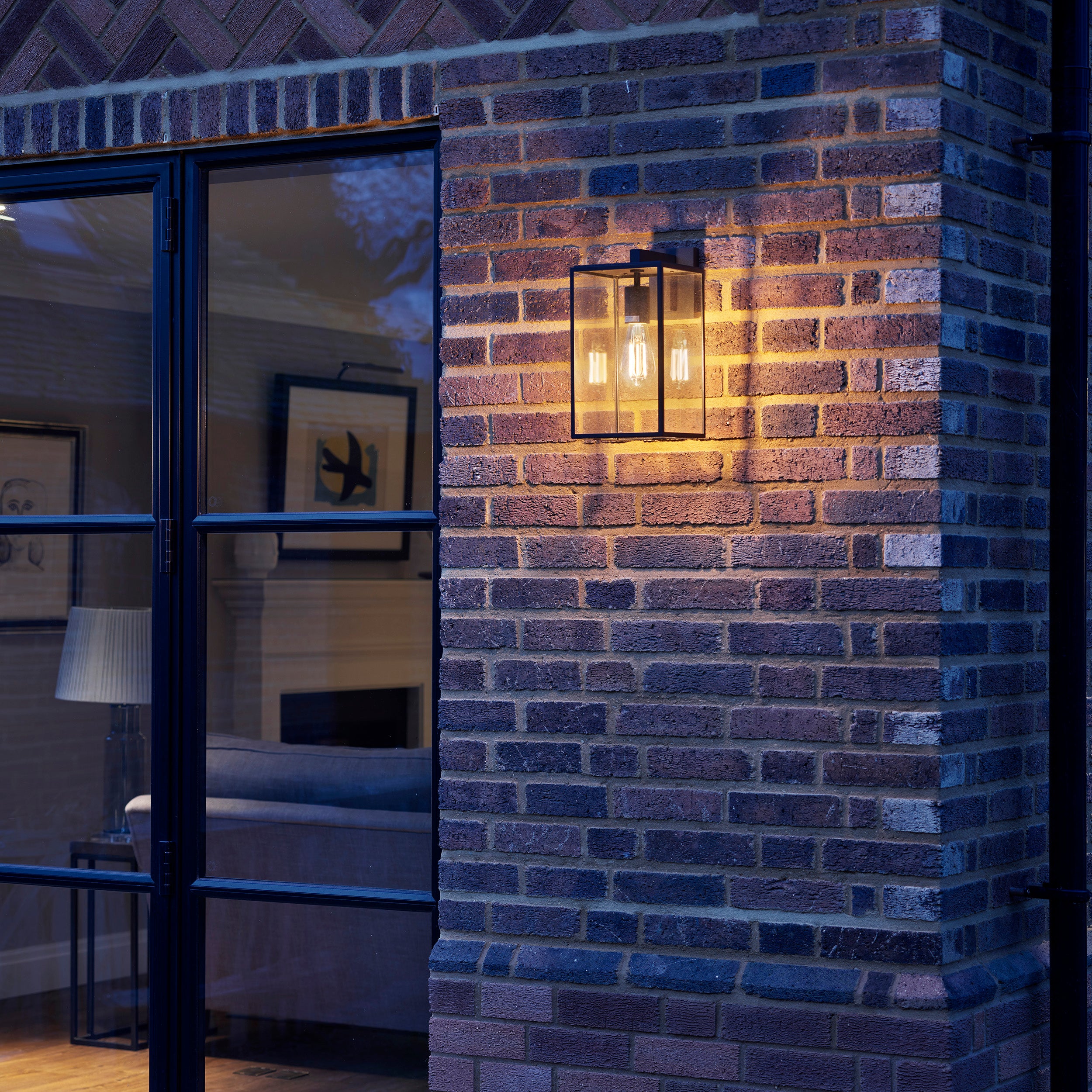 Astro Box Lantern 350 Outdoor Porch Wall Light in Textured Black