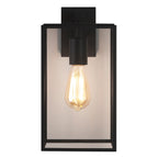 Astro Box Lantern 350 Outdoor Porch Wall Light in Textured Black