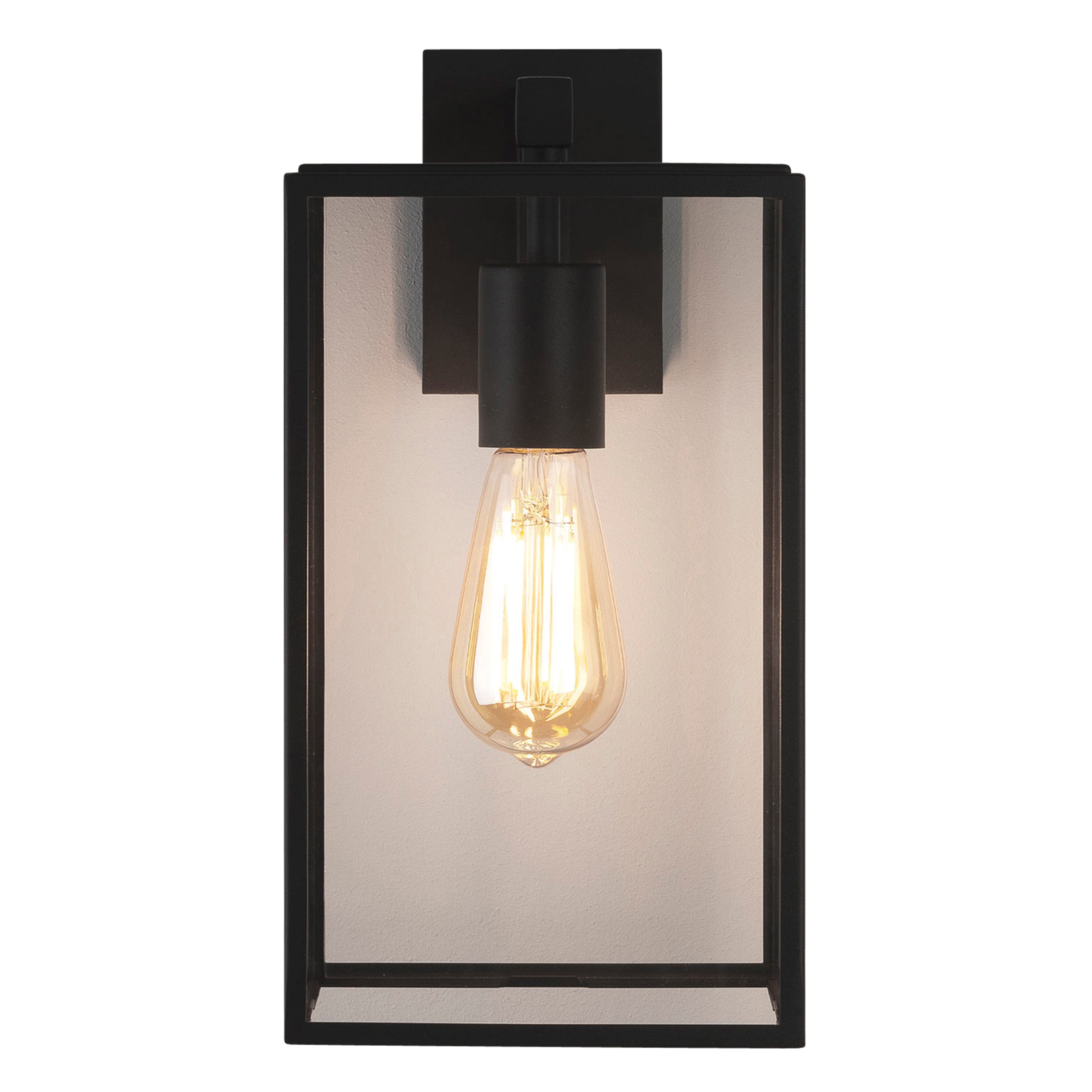 Astro Box Lantern 350 Outdoor Porch Wall Light in Textured Black