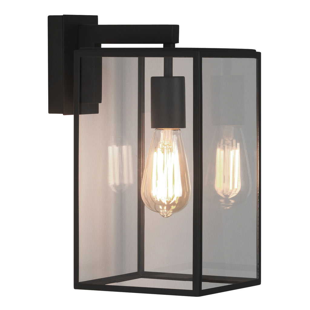 Astro Box Lantern 350 Outdoor Porch Wall Light in Textured Black