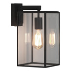 Astro Box Lantern 350 Outdoor Porch Wall Light in Textured Black