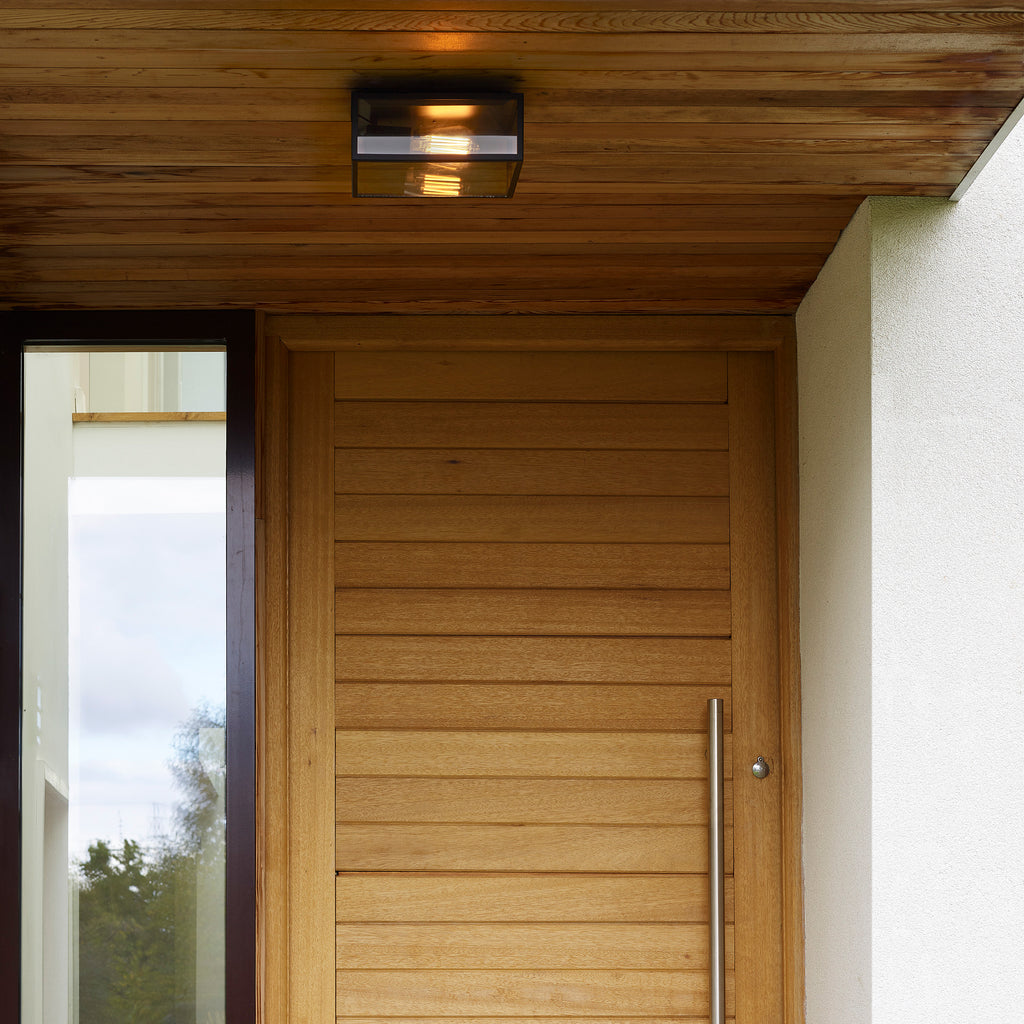 Astro Bronte Outdoor Porch Ceiling Light in Matt Black