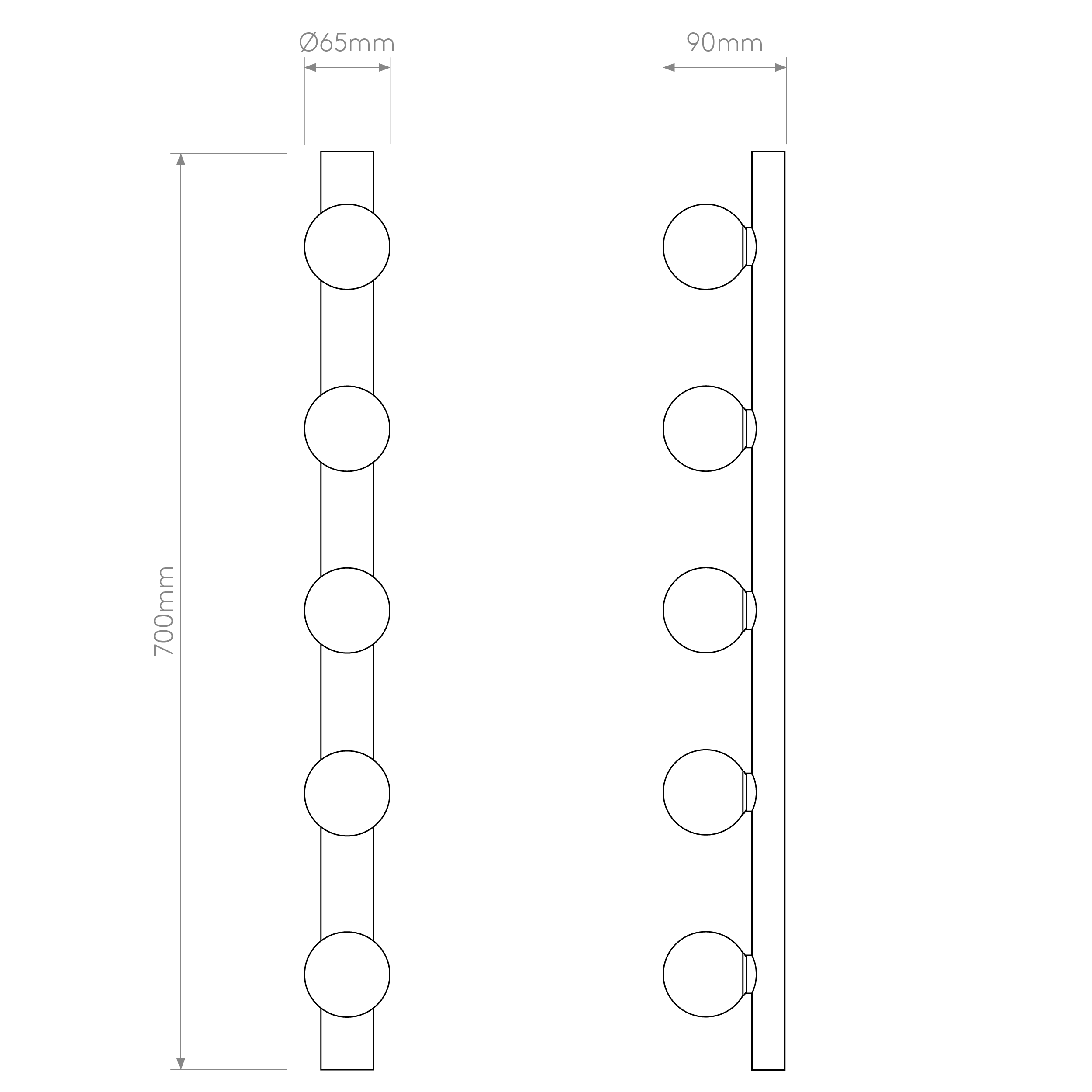 Astro Cabaret II 5 Light Bathroom Wall Light in Matt Black
