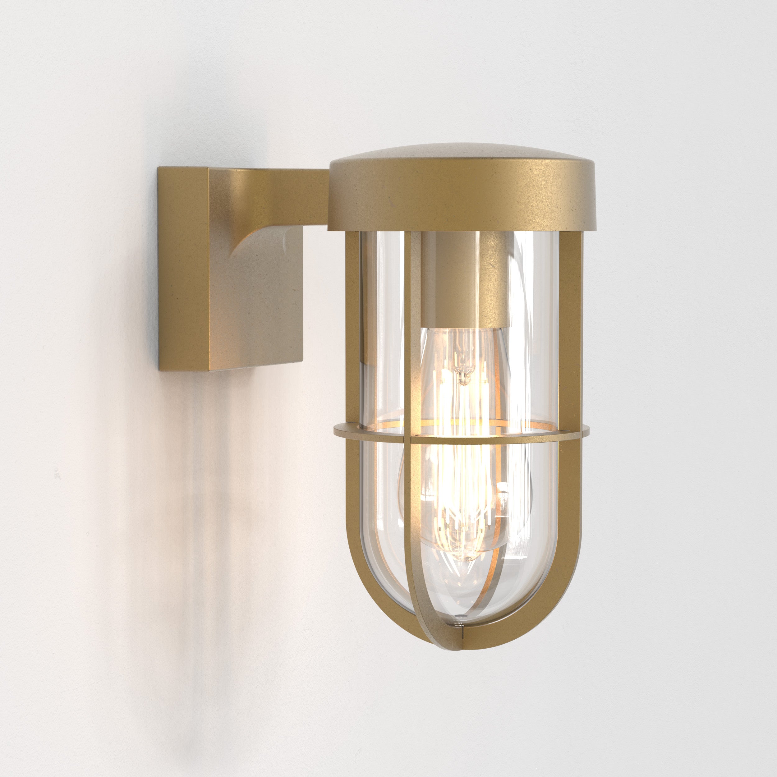 Astro Cabin Outdoor Wall Light in Antique Brass