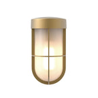 Astro Cabin Wall Frosted Outdoor Wall Light in Antique Brass