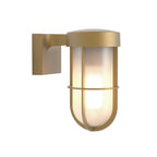 Astro Cabin Wall Frosted Outdoor Wall Light in Antique Brass