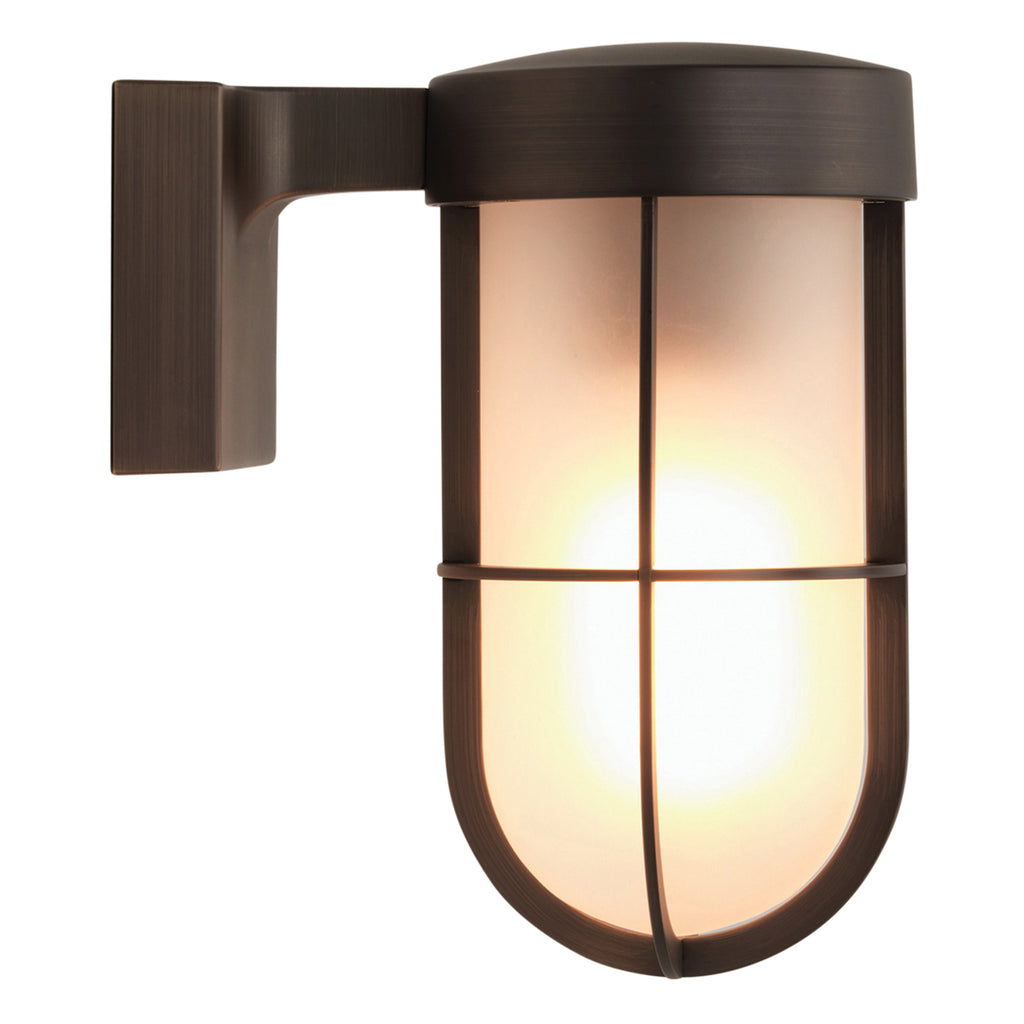 Astro Cabin Wall Frosted Outdoor Wall Light in Bronze