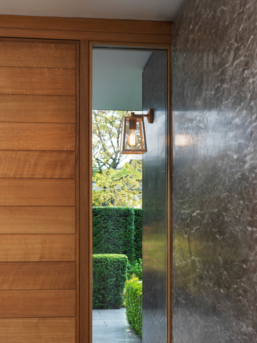 Astro Calvi 215 Outdoor Porch Wall Light in Antique Brass