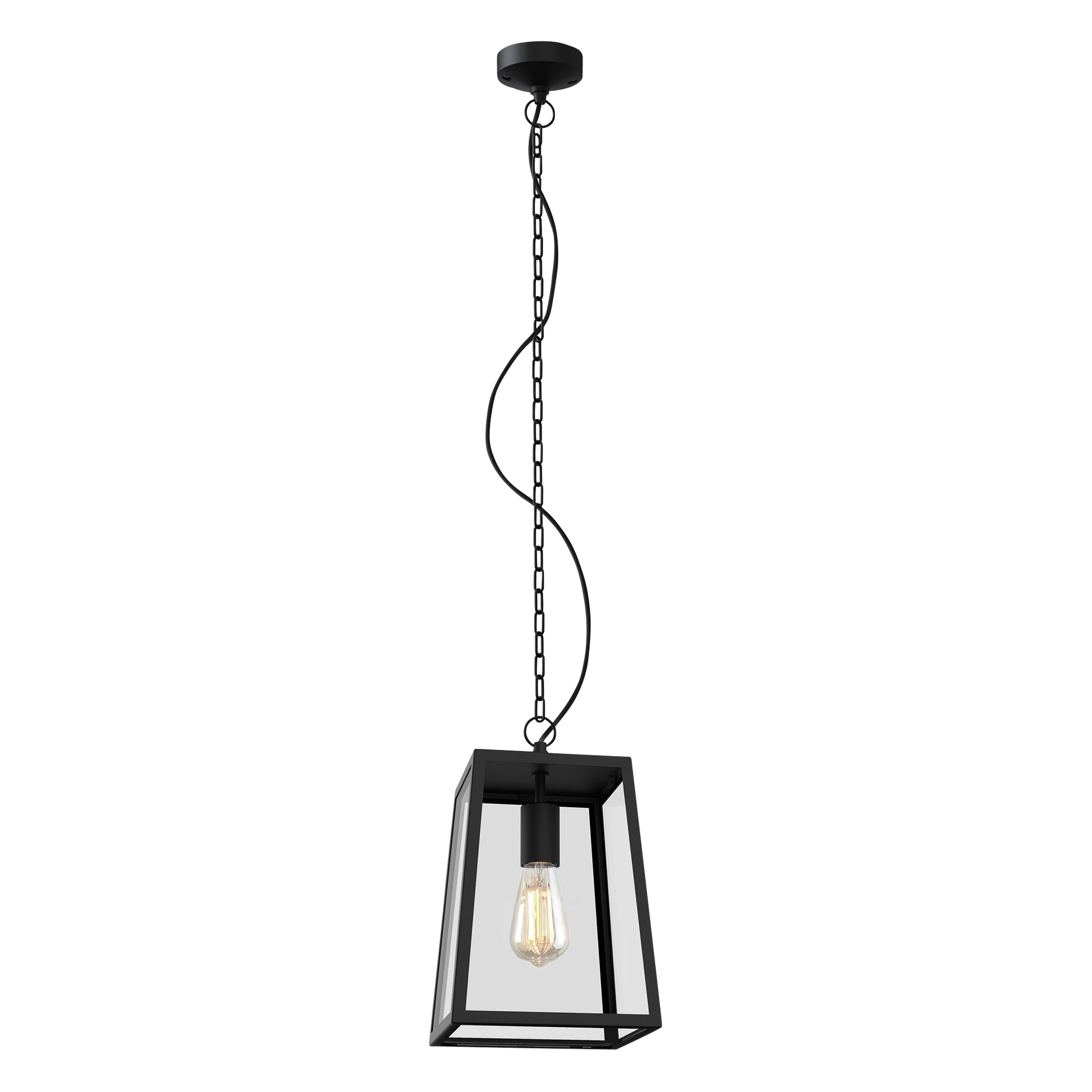 Astro Calvi 305 Porch Pendant Light in Textured Black