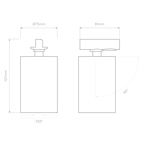 Astro Can 75 Track Light in Matt Black