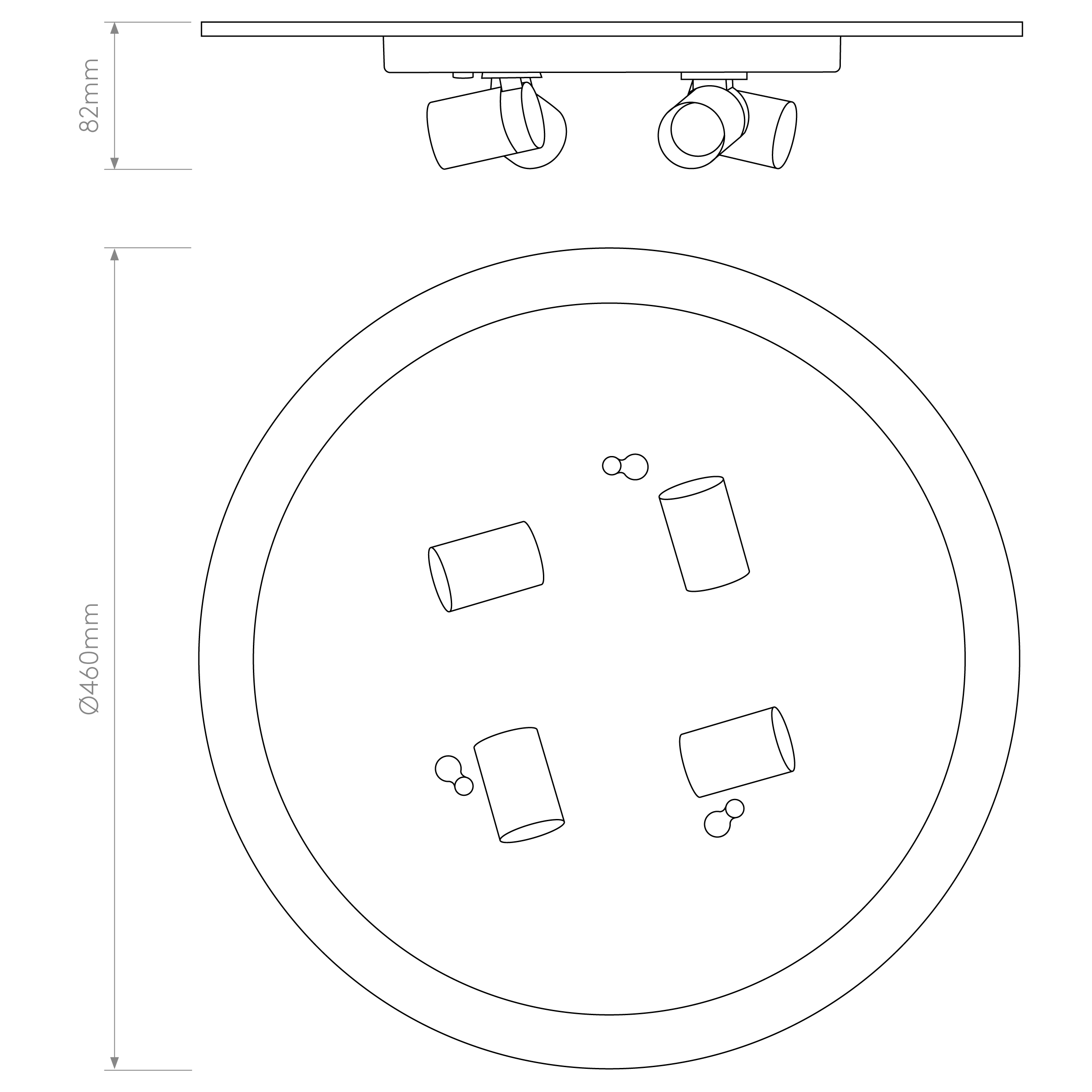 Astro Ceiling Base 460 Ceiling Light in Matt White SHADE NOT INCLUDED