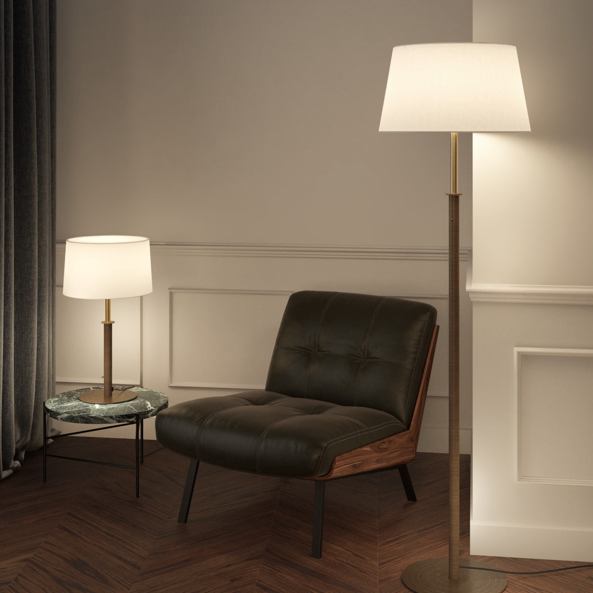 Astro Club Table Lamp in Bronze REQUIRES SHADE