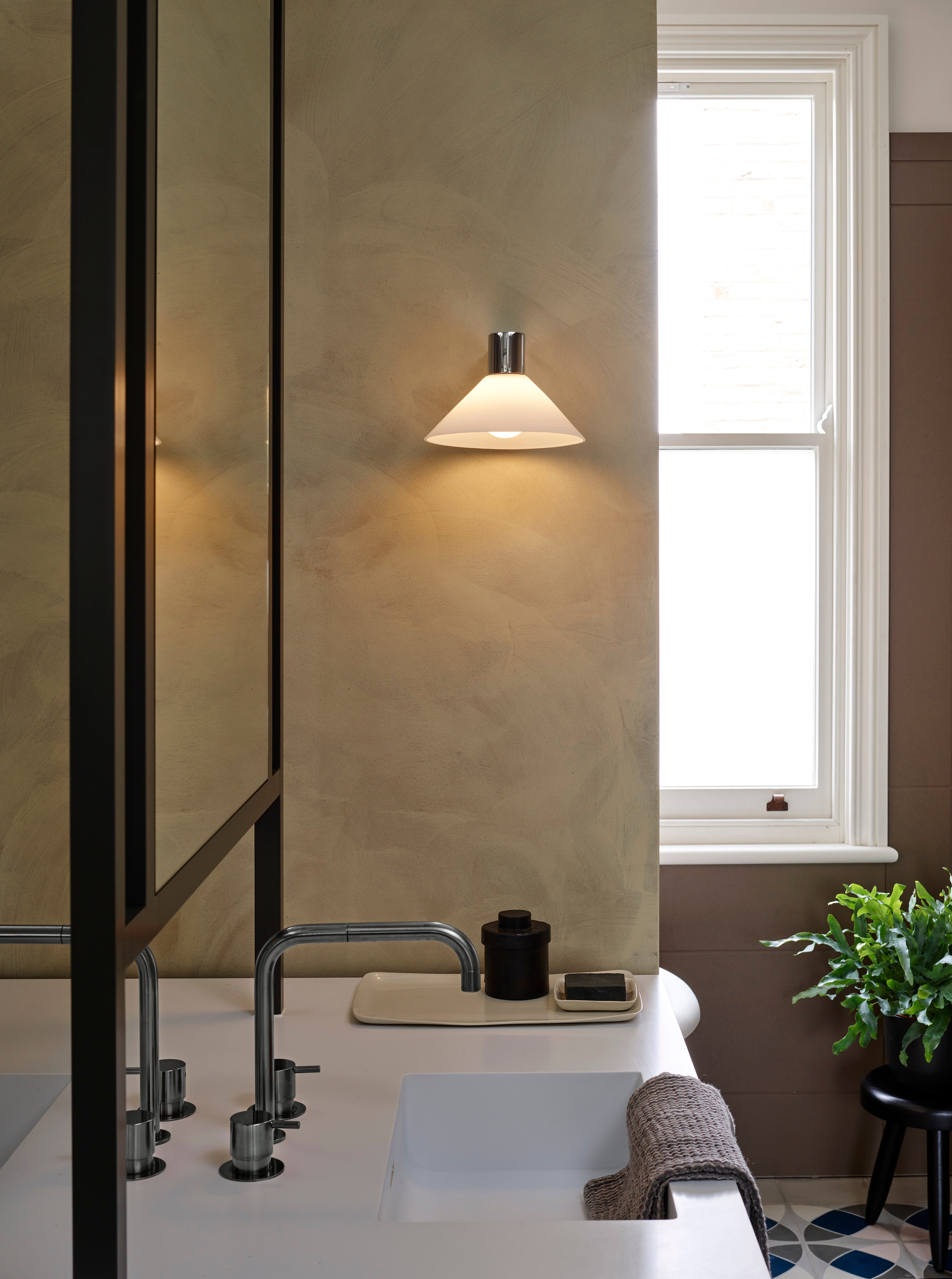 Astro Conic Bathroom Wall Light in Polished Chrome