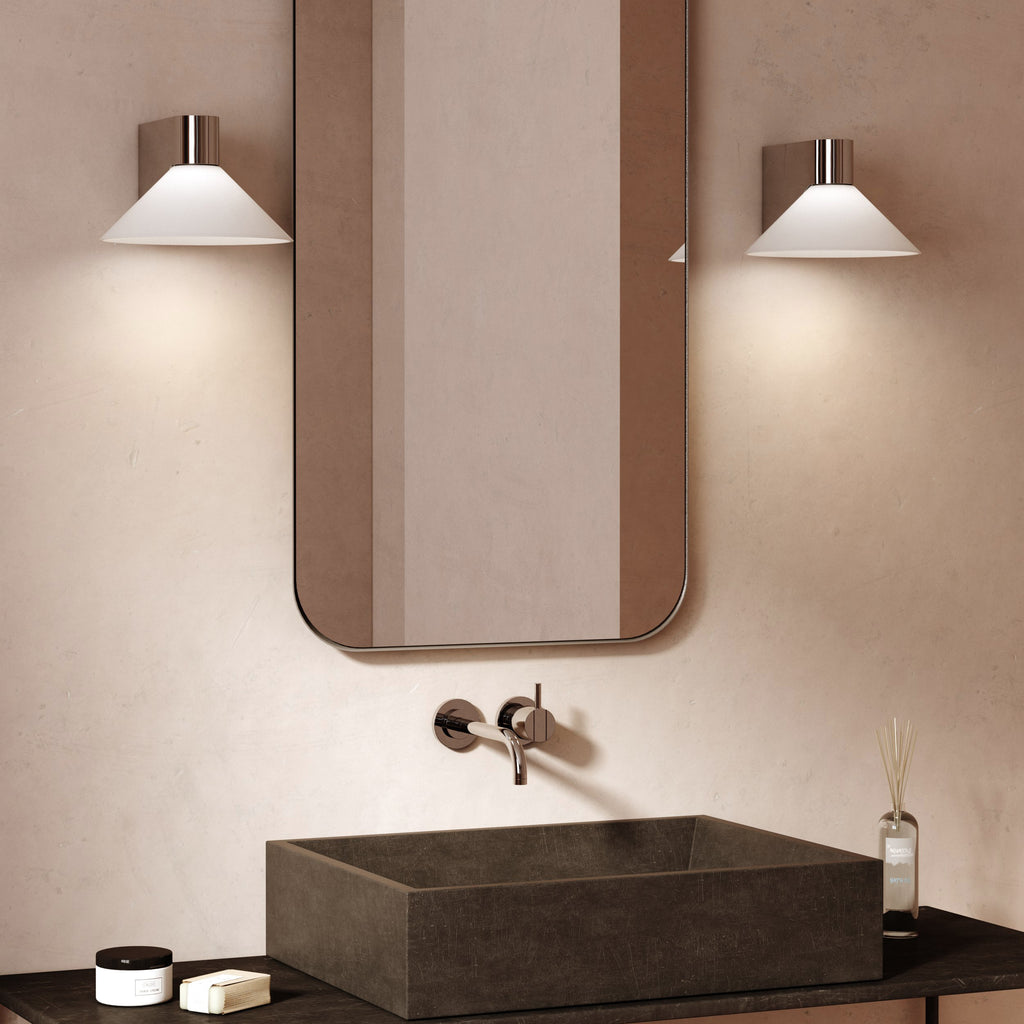 Astro Conic Bathroom Wall Light in Polished Chrome