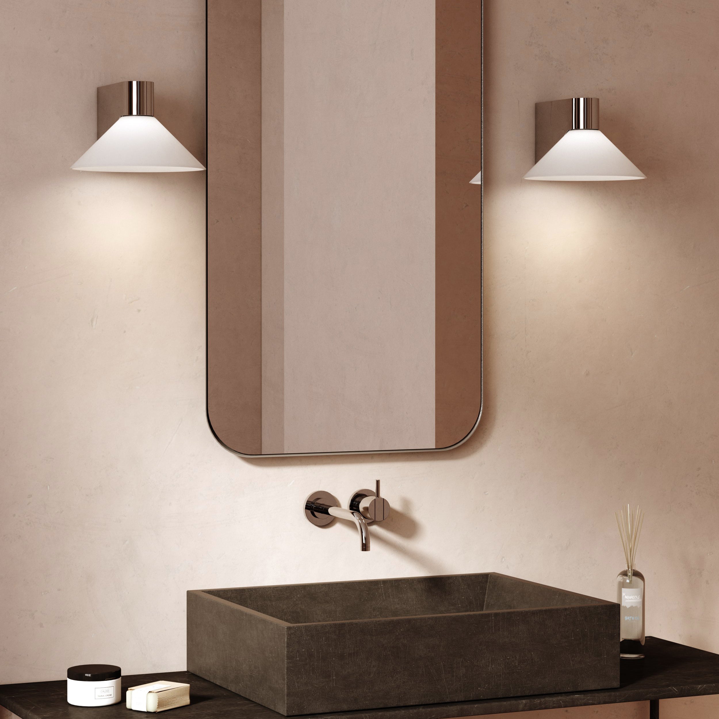 Astro Conic Bathroom Wall Light in Polished Chrome