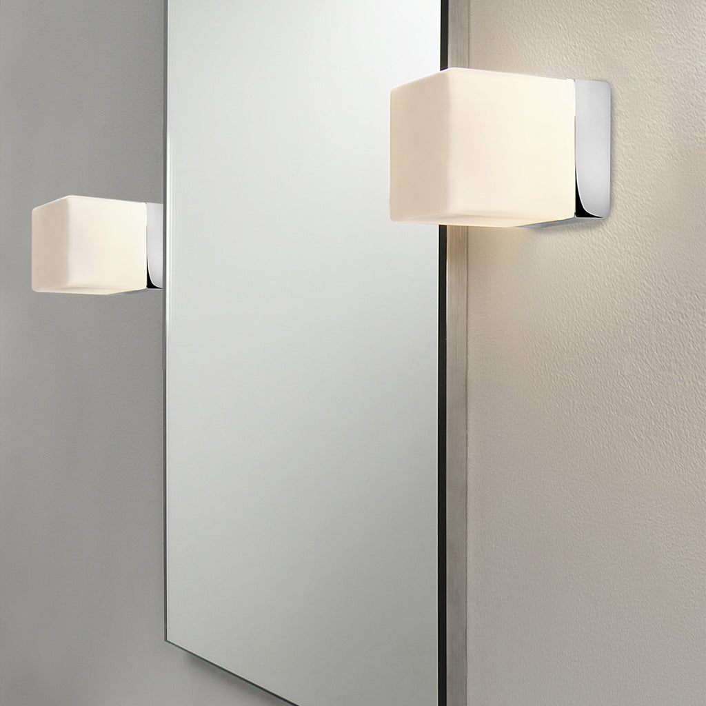 Astro Cube Bathroom Wall Light in Polished Chrome