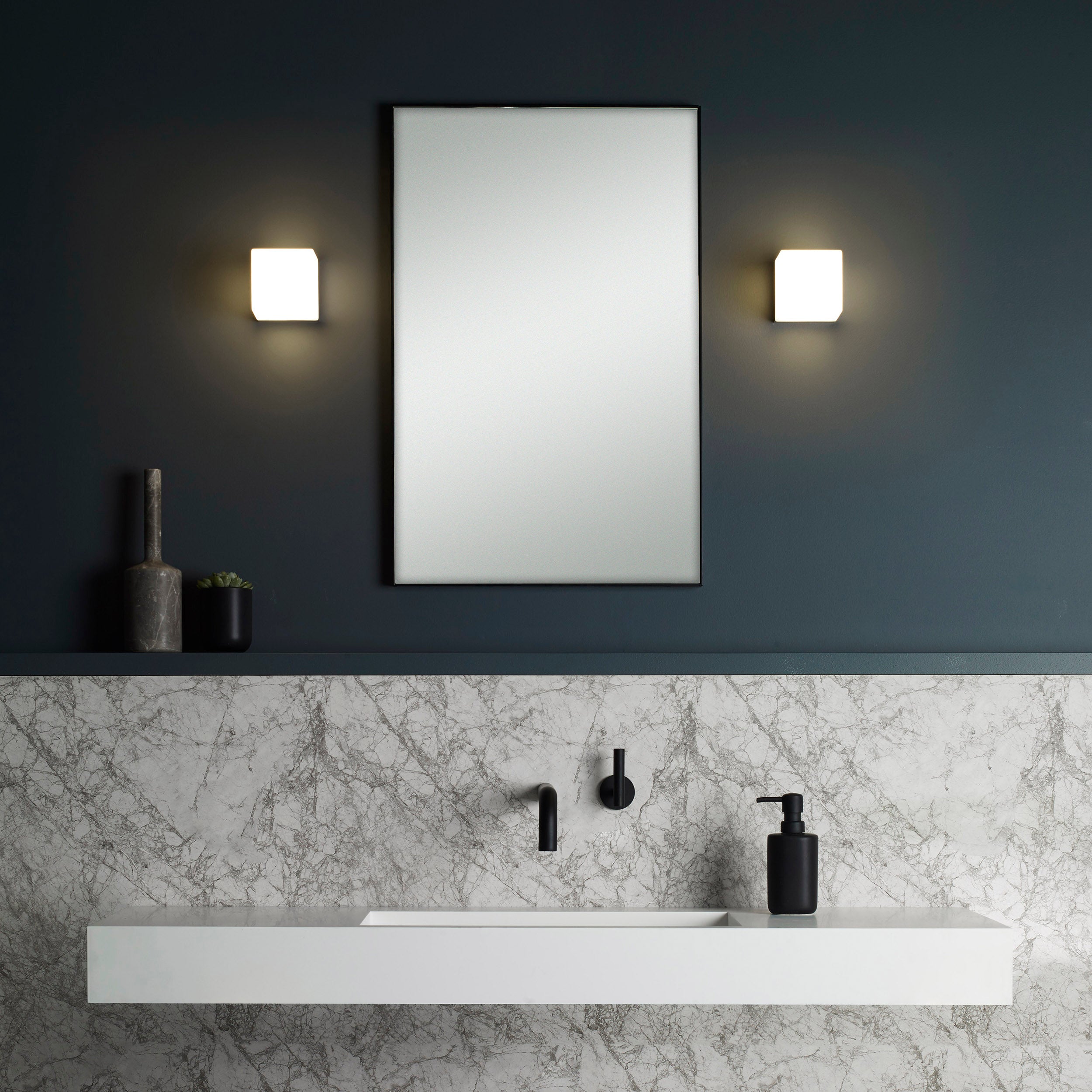 Astro Cube Bathroom Wall Light in Polished Chrome