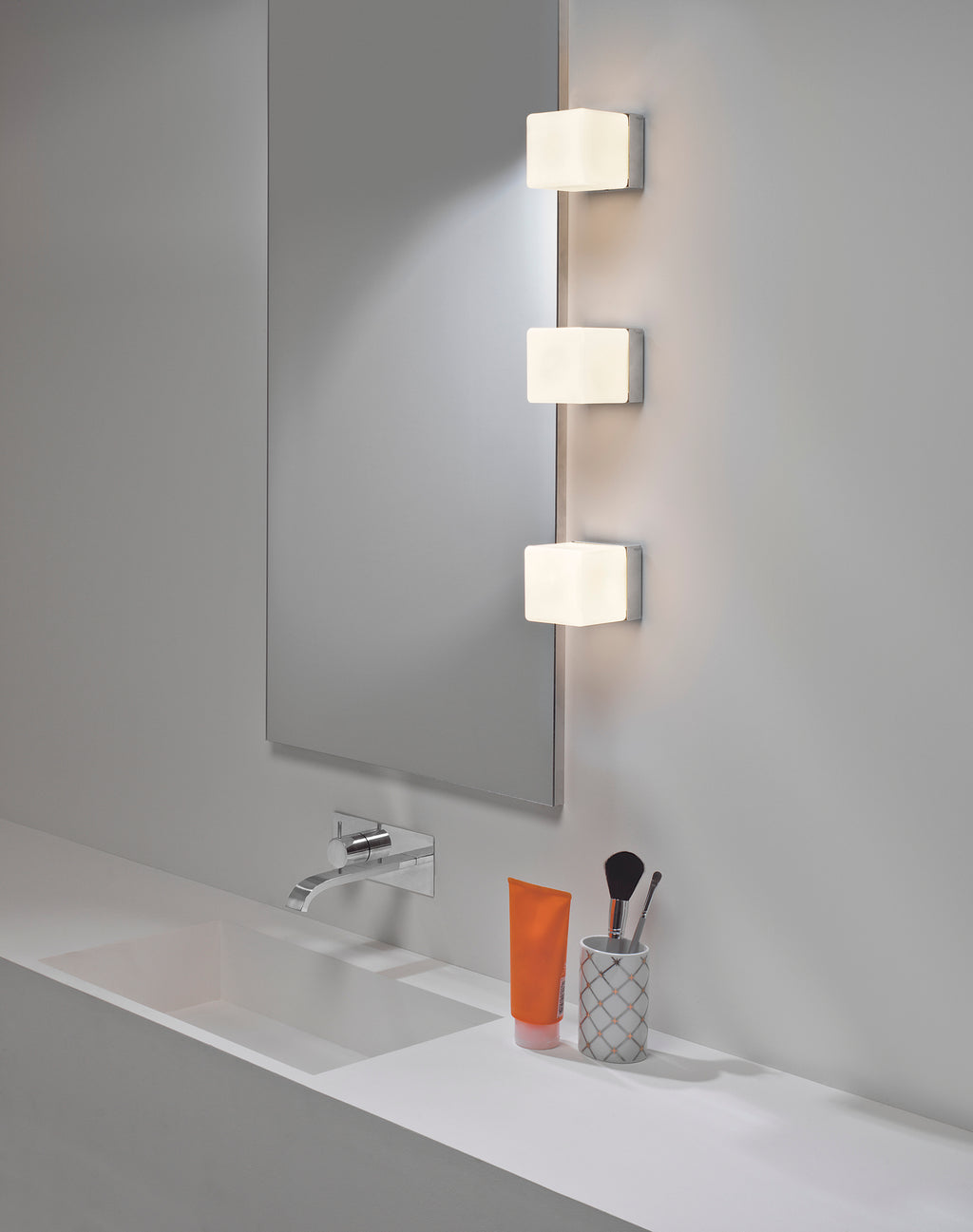Astro Cube Bathroom Wall Light in Polished Chrome