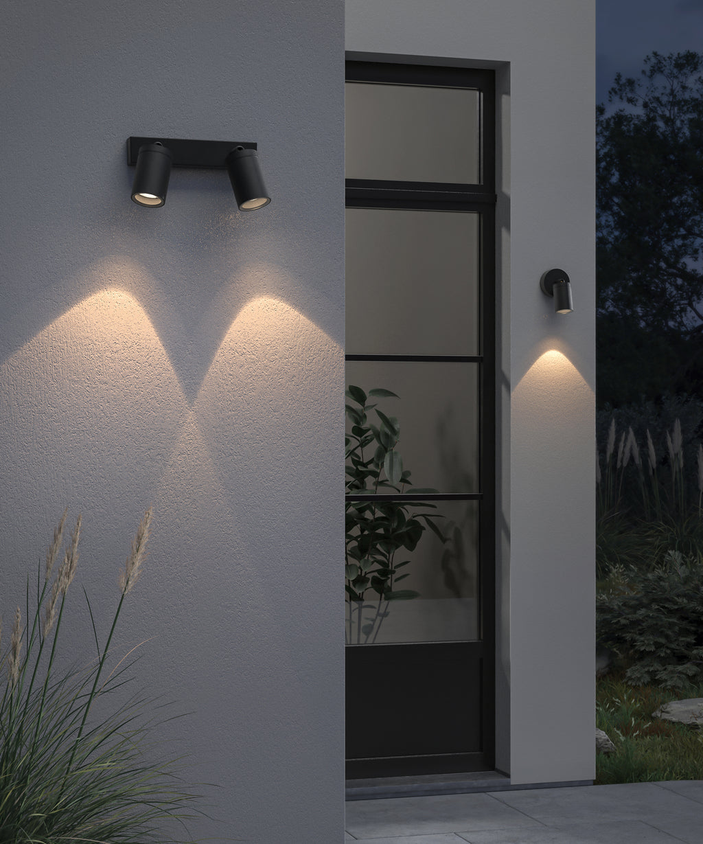 Astro Dartmouth Twin Spot Exterior Spotlight in Textured Black