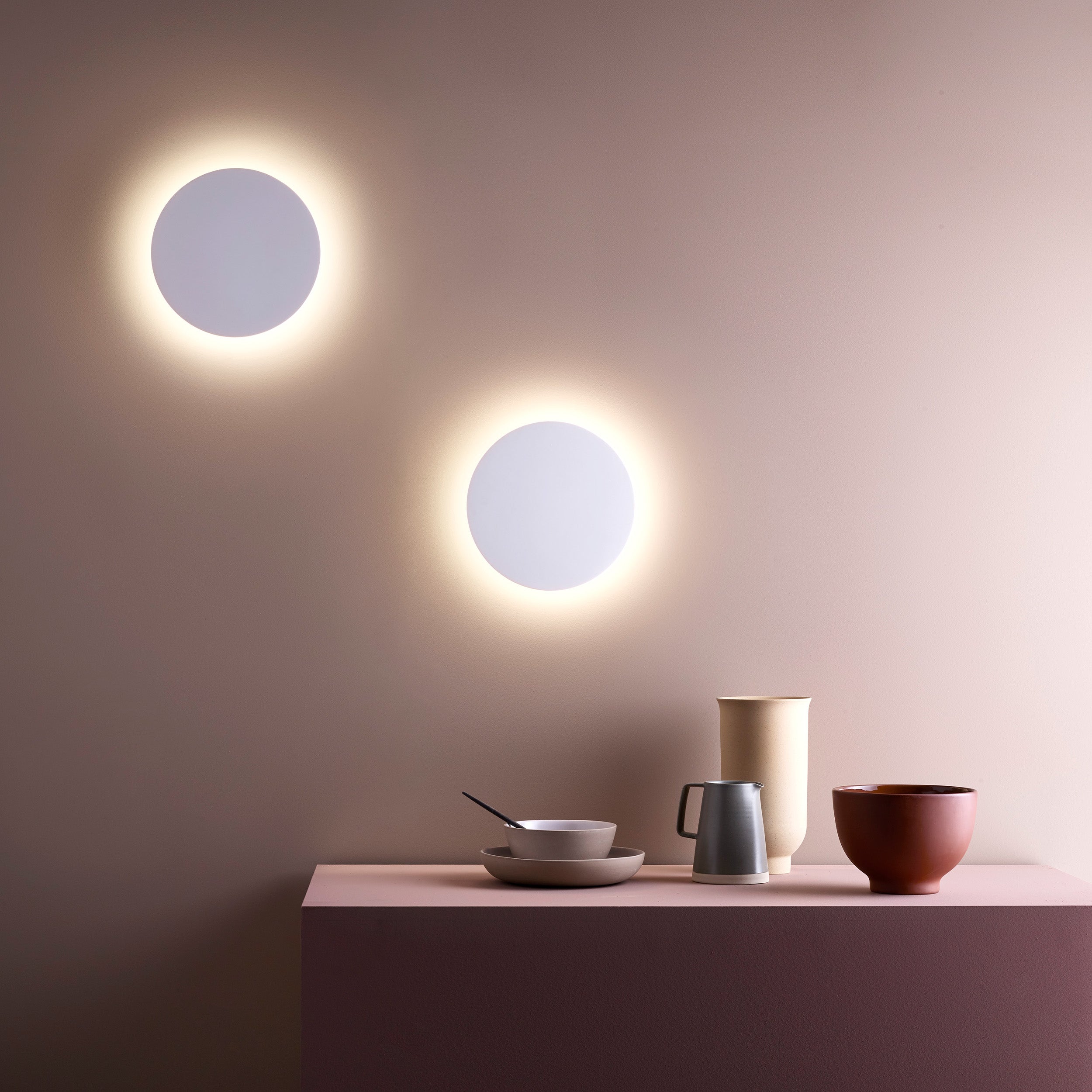 Astro Eclipse Round 250 LED 2700K Indoor Wall Light in Plaster