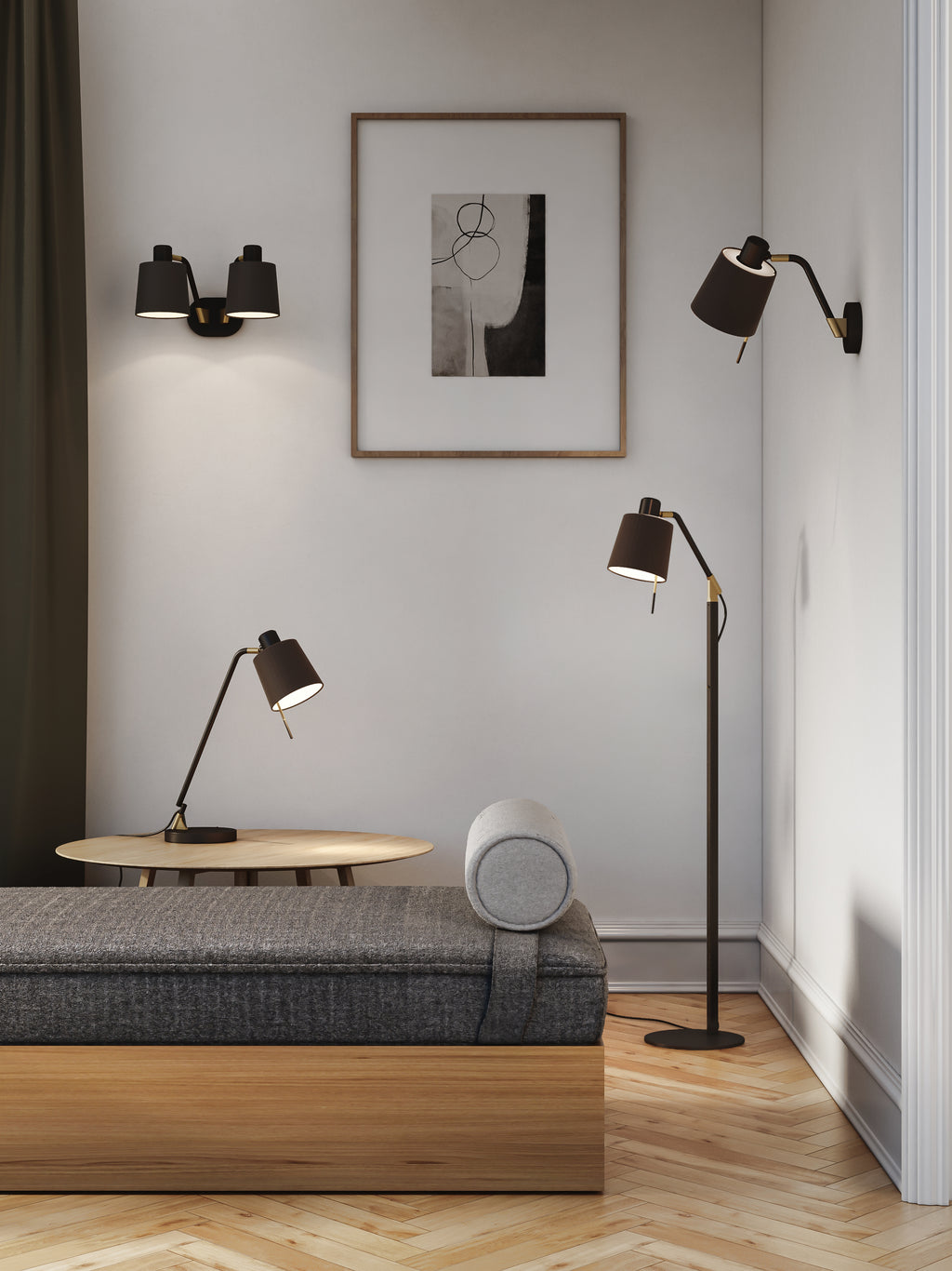 Astro Edward Wall Light in Matt Black REQUIRES SHADE