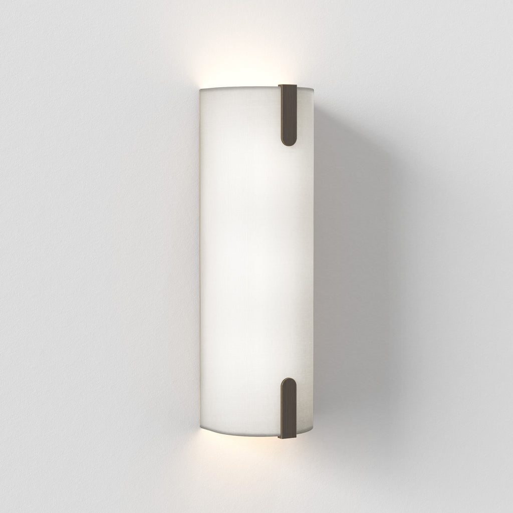 Astro Elba 400 Wall Light in White Frabic and Bronze