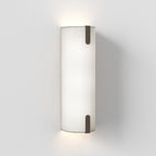 Astro Elba 400 Wall Light in White Frabic and Bronze
